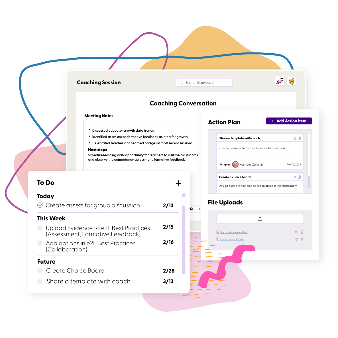 A custom coaching log and walkthrough form being set up in GroweLab