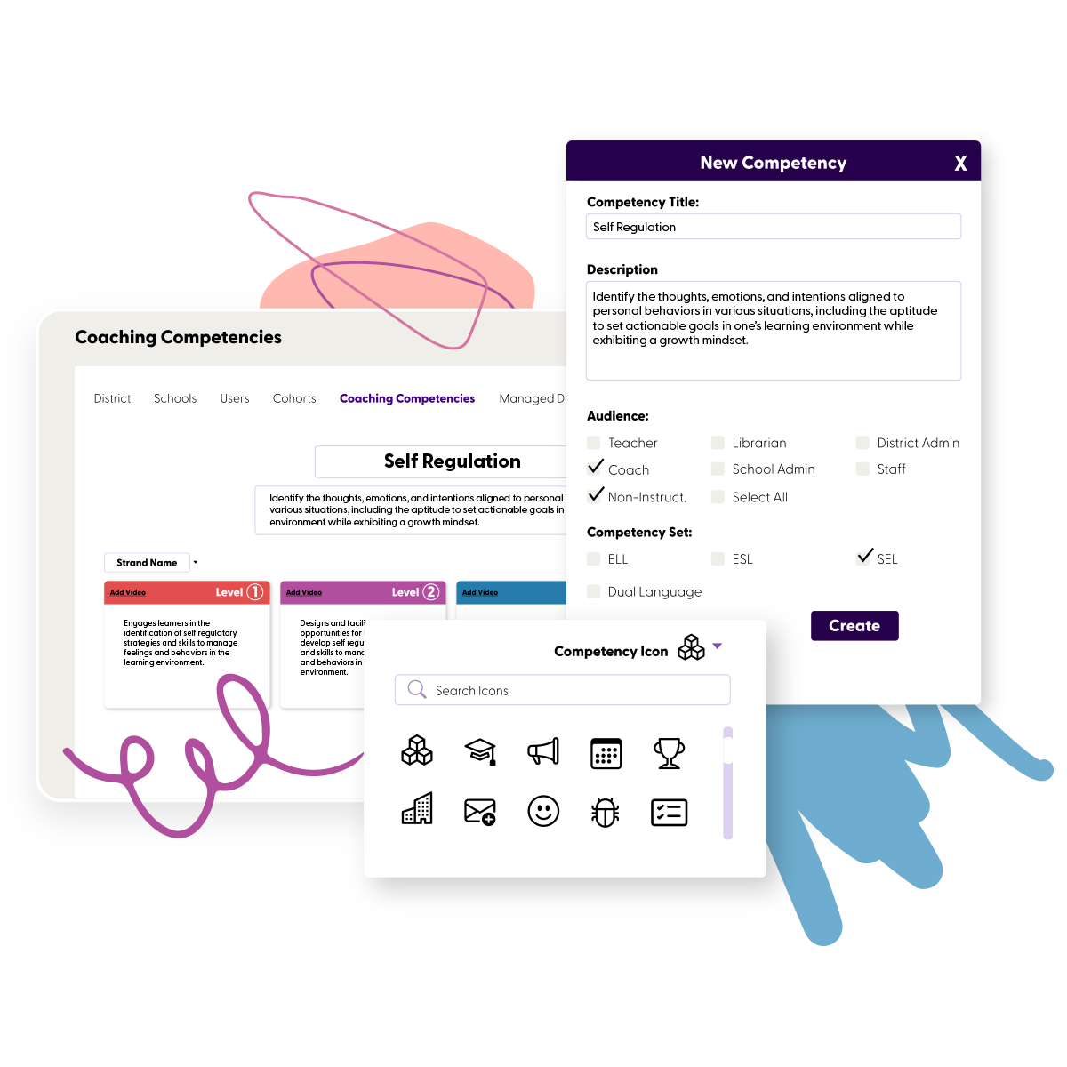 An administrator customizing a competency and its levels in GroweLab