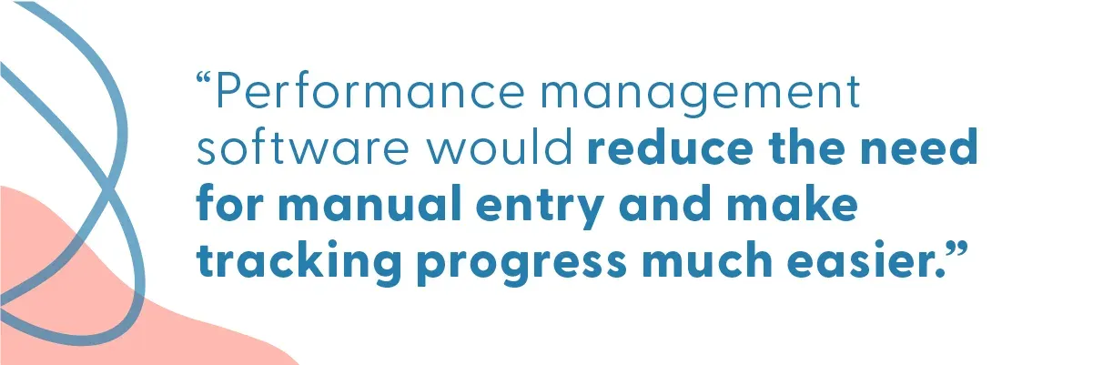 What instructional coaches are saying: “Performance management software would reduce the need for manual entry and make tracking progress much easier.”