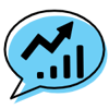 Blue Chart Icon moving upwards