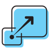 Blue Icon showing screen becoming larger
