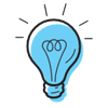 Blue Lightbulb Icon