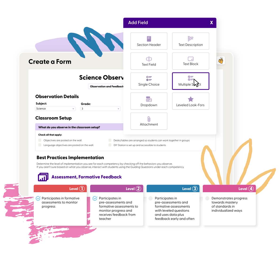 GroweLab-FeaturesPage-ClassroomObservations-CustomizeForms