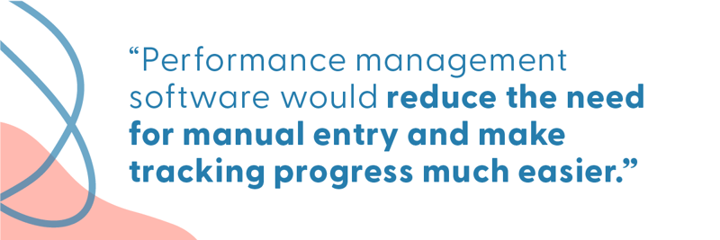 What instructional coaches are saying: “Performance management software would reduce the need for manual entry and make tracking progress much easier.”