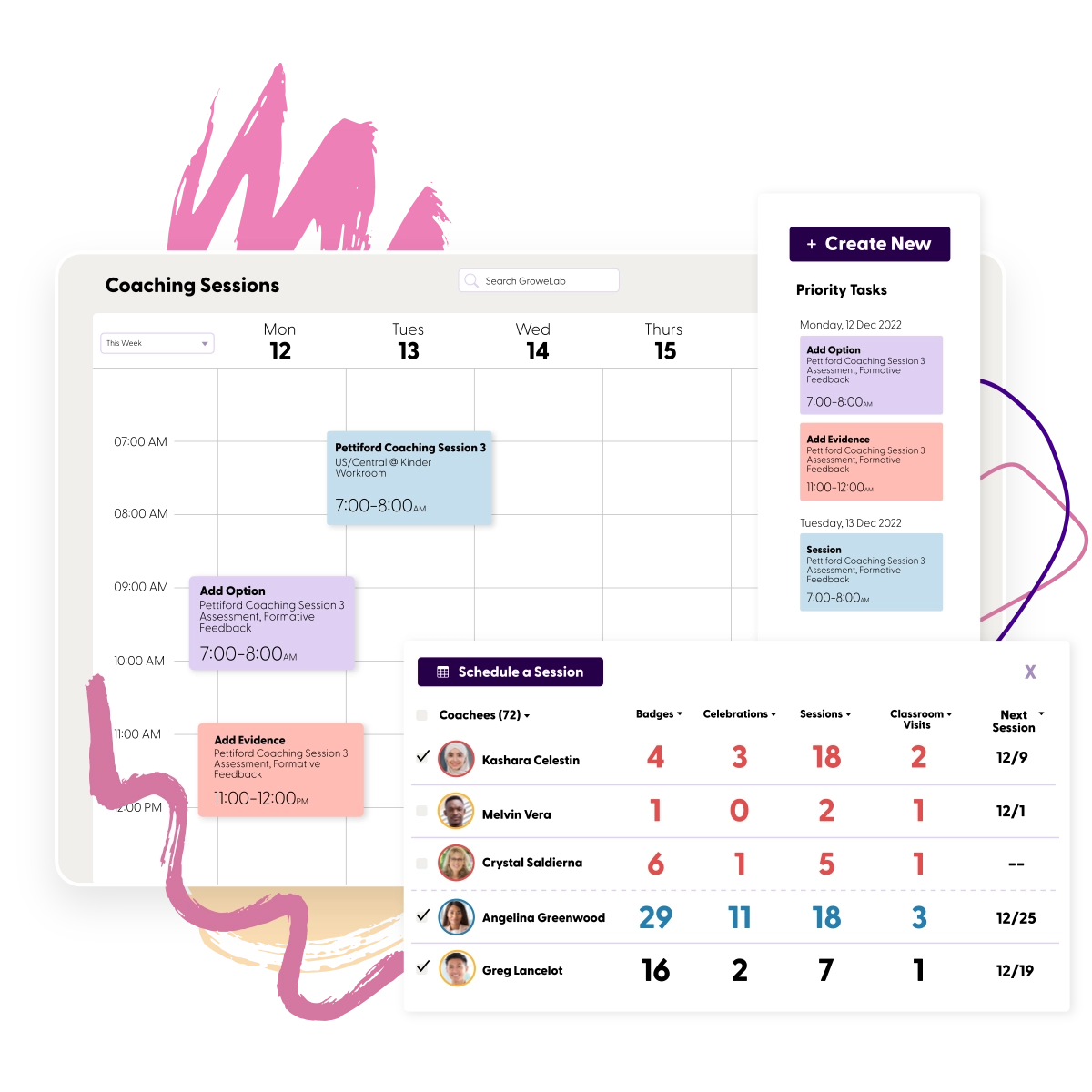 GroweLab Features - Coaching Calendar